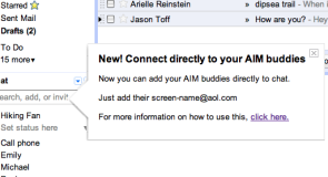 جوجل يضم خدمة المحادثة عبر AIM إلي جي ميل