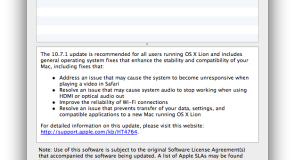 آبل تطلق تحديث نظام OS X Lion 10.7.1